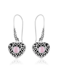 Sterling Silver Pink Opal Hook Earrings