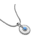 Blue Opal Disc with Twisted Cable Accents