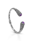 Balinese Artisan Spirit of the Island Sterling Silver Amethyst Bangle