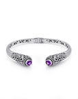 Balinese Artisan Spirit of the Island Sterling Silver Amethyst Bangle