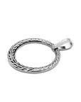 Bold Bali Sterling Silver Circle Pendant Crafted with Tulang Detail