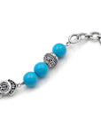 Balinese Artisan Sterling Silver Turquoise Bead Bracelet
