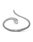 Balinese Artisan Sterling Silver Snake Bangle with Sleeping Beauty Turquoise Stone