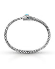 Balinese Artisan Sterling Silver Snake Bangle with Sleeping Beauty Turquoise Stone