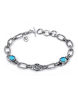 Balinese Artisan Sterling Silver and Radiant Labradorite Bracelet
