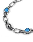 Balinese Artisan Sterling Silver and Radiant Labradorite Bracelet
