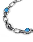 Balinese Artisan Sterling Silver and Radiant Labradorite Bracelet