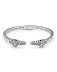 Balinese Artisan Sterling Silver Crocodile Bangle with Garnet Eyes – Handcrafted Statement