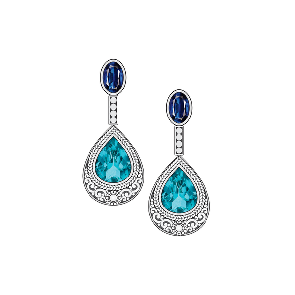 Bali Gemstone Elegance Earrings