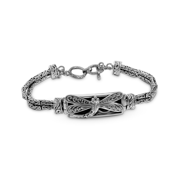 Balinese Artisan 925 Sterling Silver Dragonfly Bracelet