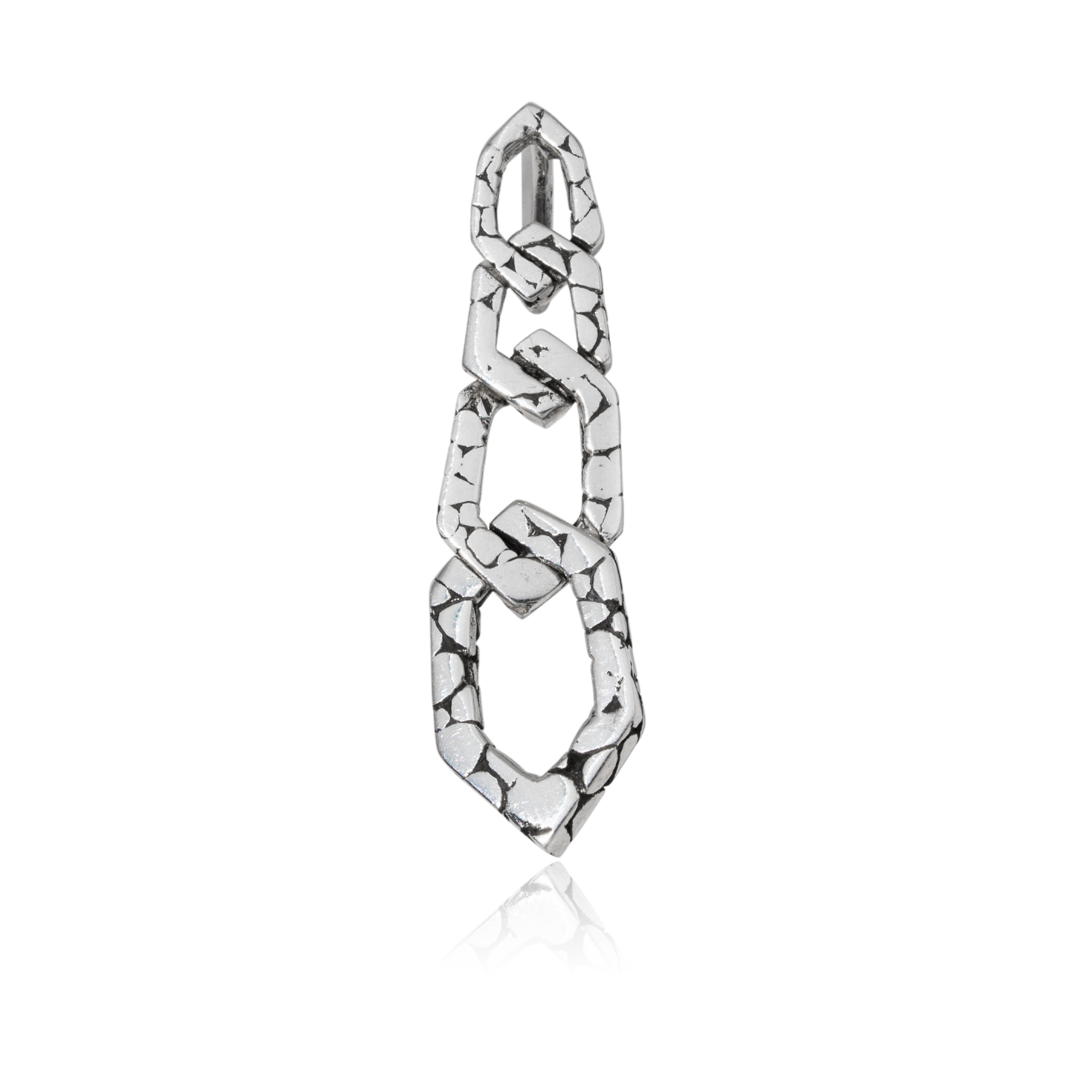 Linked Sterling Silver Bali Pendant