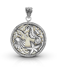 Bali Artisan Sterling Silver Sea Life Pendant with Mother of Pearl