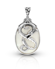 Bali Artisan Dragon Sterling Silver Pendant with Mother of Pearl