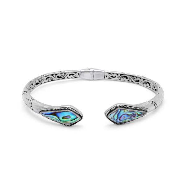 Sterling Silver Bali Abalone Bangle