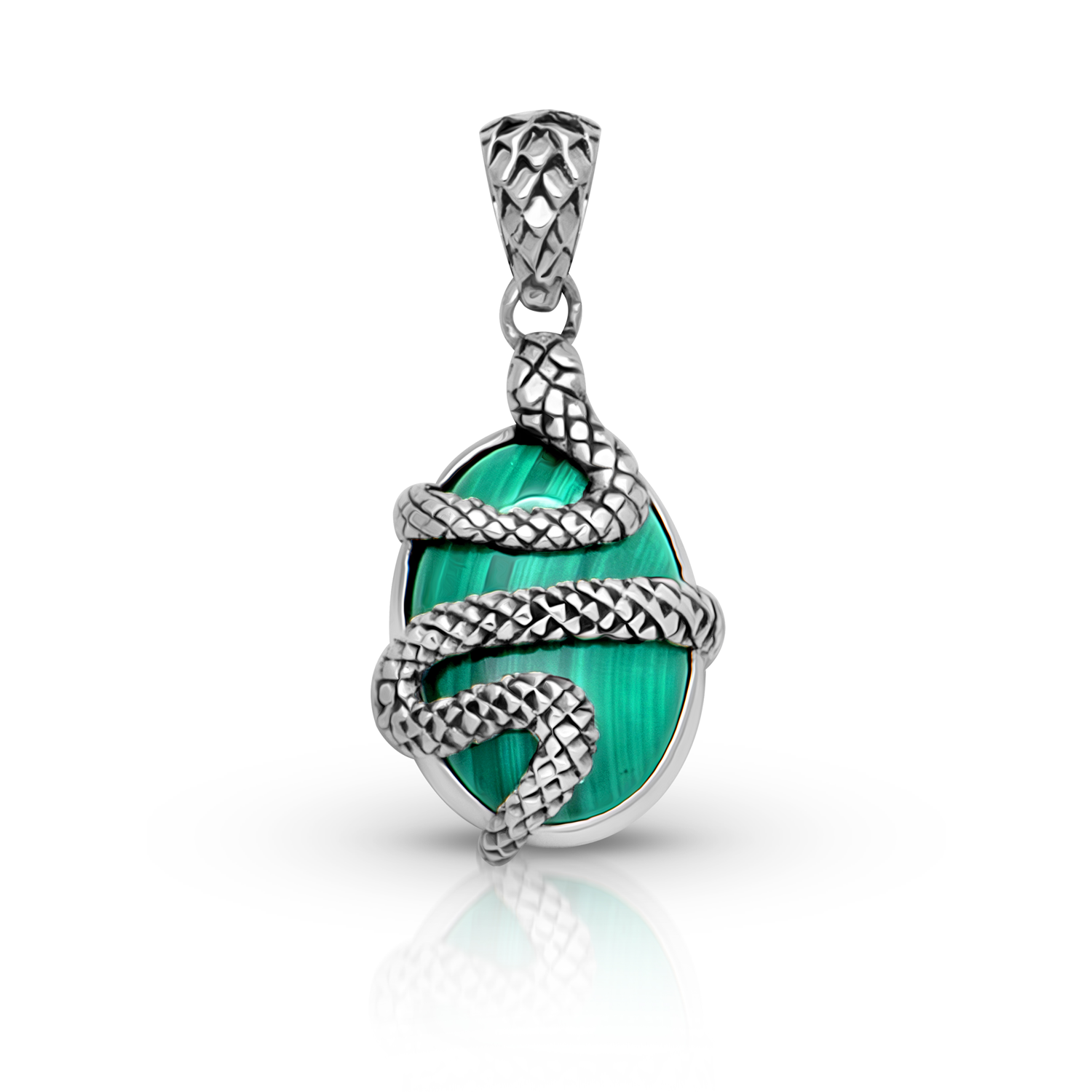 Balinese Artisan 925 Sterling Silver Serpent Pendant