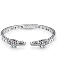 Balinese Artisan Sterling Silver Crocodile Bangle with Garnet Eyes – Handcrafted Statement