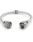Balinese Artisan Dendritic Agate Bangle in Sterling Silver