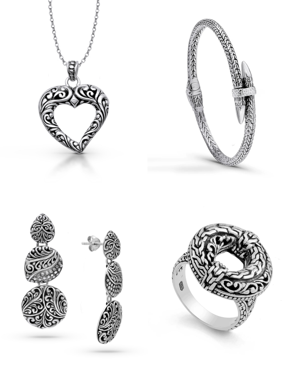 Bali Sterling Silver Starter Pack — Pendant, Ring, Earrings & Bangle