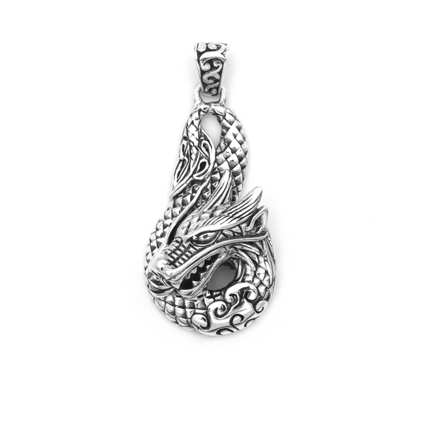 Spirit of the Dragon: Artisan Silver Pendant from Bali