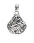 Majestic Balinese Elephant Motif Sterling Silver Pendant