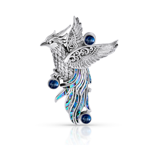 Wings of Rebirth: Majestic Phoenix in Sterling Silver