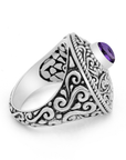 Amethyst Balinese Motif Ring