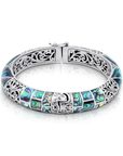 Balinese Sterling Silver Bangle with Abalone