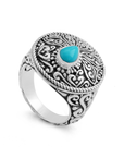 Artisanal Balinese Sterling Silver Turquoise Ring