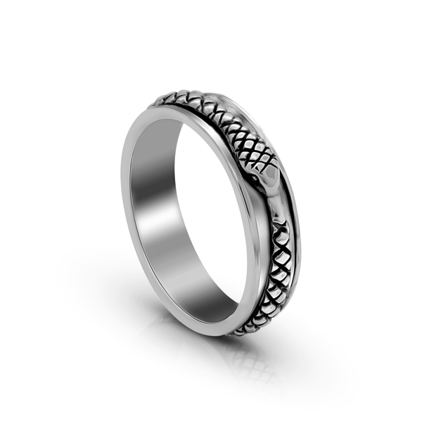 Balinese Sterling Silver Snake Spinner Ring
