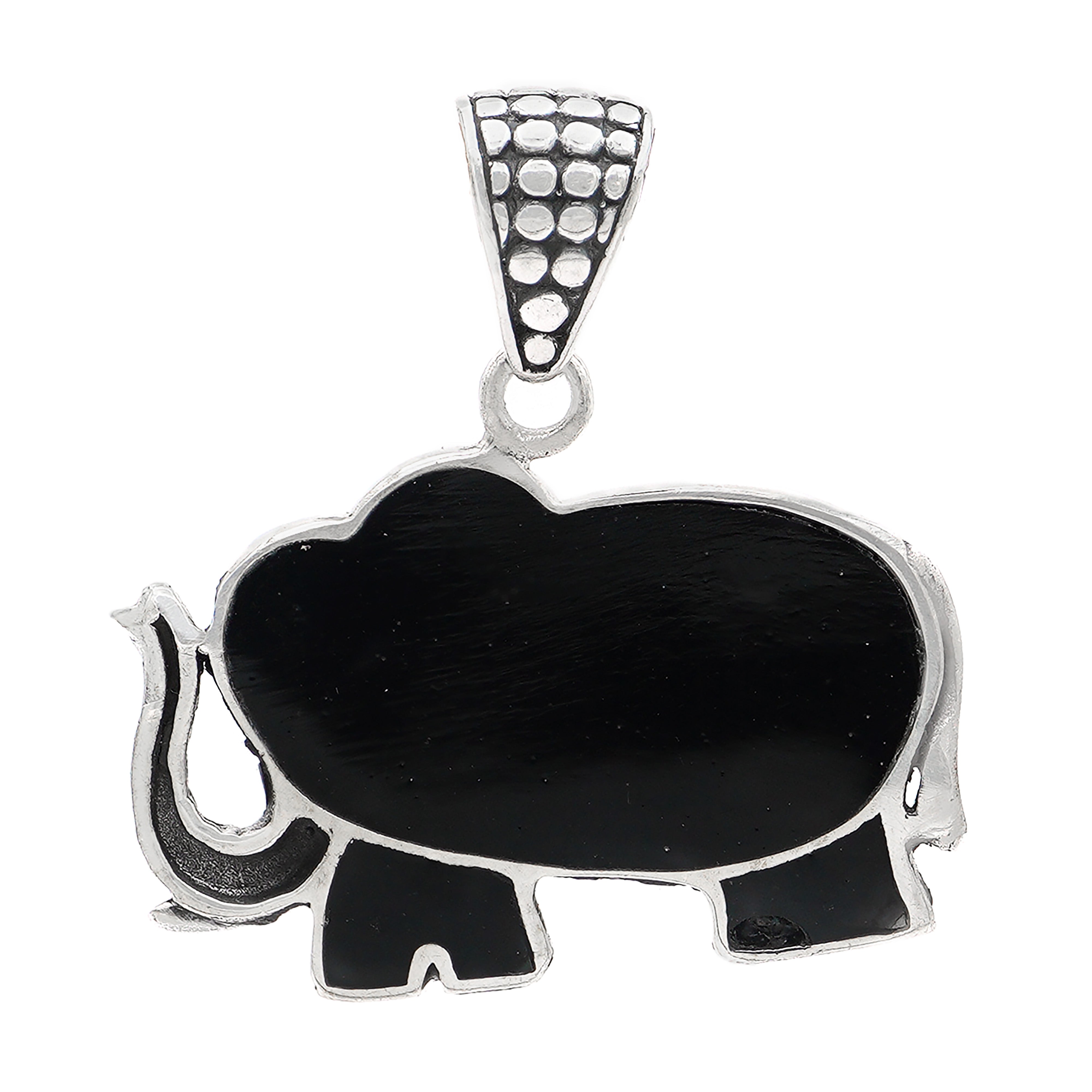 Sterling Silver Elephant Pendant with Abalone Shell