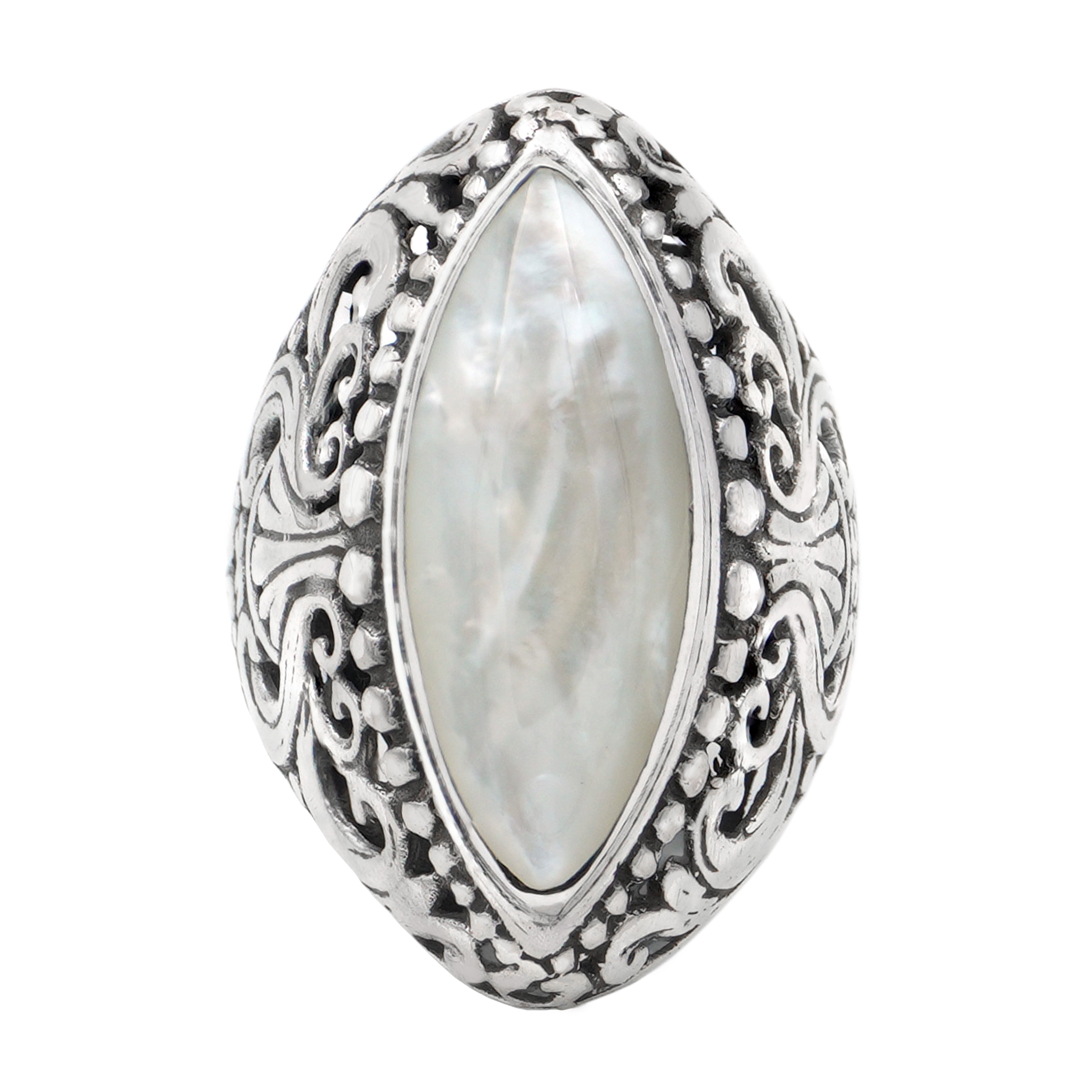 Sterling Silver Ring with Mother of Pearl Shell