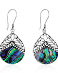 Balinese Artisan 925 Sterling Silver Dangling Earring with Abalone