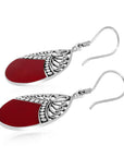 Balinese Artisan 925 Sterling Silver Dangling Earring with Beautiful Red Shell