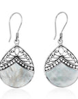 Balinese Artisan 925 Sterling Silver Dangling Earring with Mother-of-Pearl