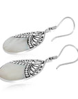 Balinese Artisan 925 Sterling Silver Dangling Earring with Mother-of-Pearl