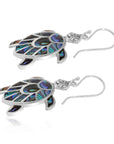 Balinese Artisan 925 Sterling Silver Turtle Theme Dangling Earring with Abalone