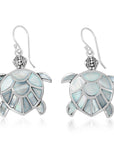 Balinese Artisan 925 Sterling Silver Turtle Earrings with Mother of Pearl