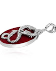 Balinese Artisan 925 Dragon Sterling Silver Pendant with Red Coral