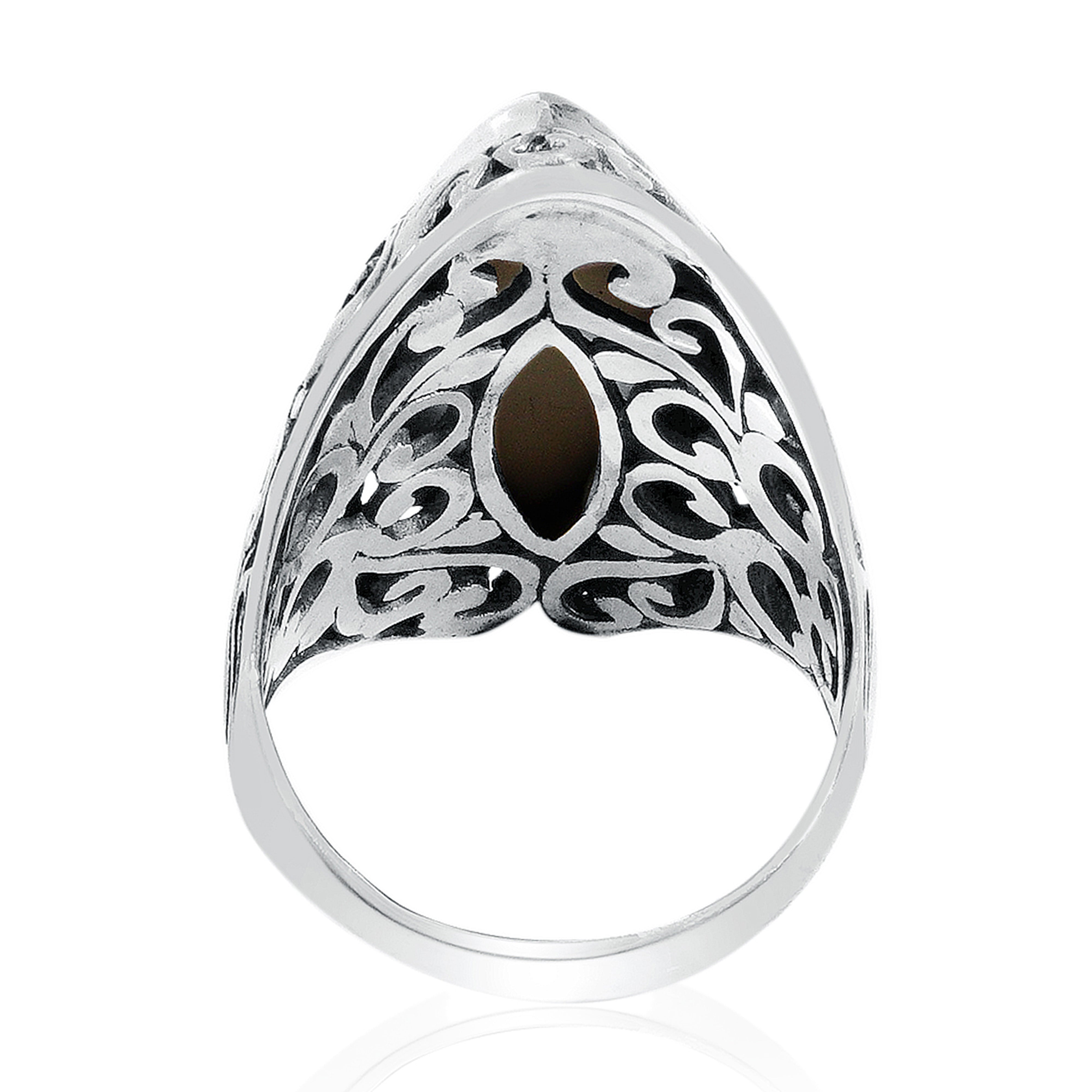 Balinese Artisan 925 Sterling Silver Ring with Abalone Shell