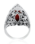 Balinese Artisan 925 Sterling Silver Ring with Red Coral