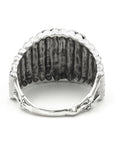 Twin Dragonflies Perched over Bamboo Sterling Silver Ring