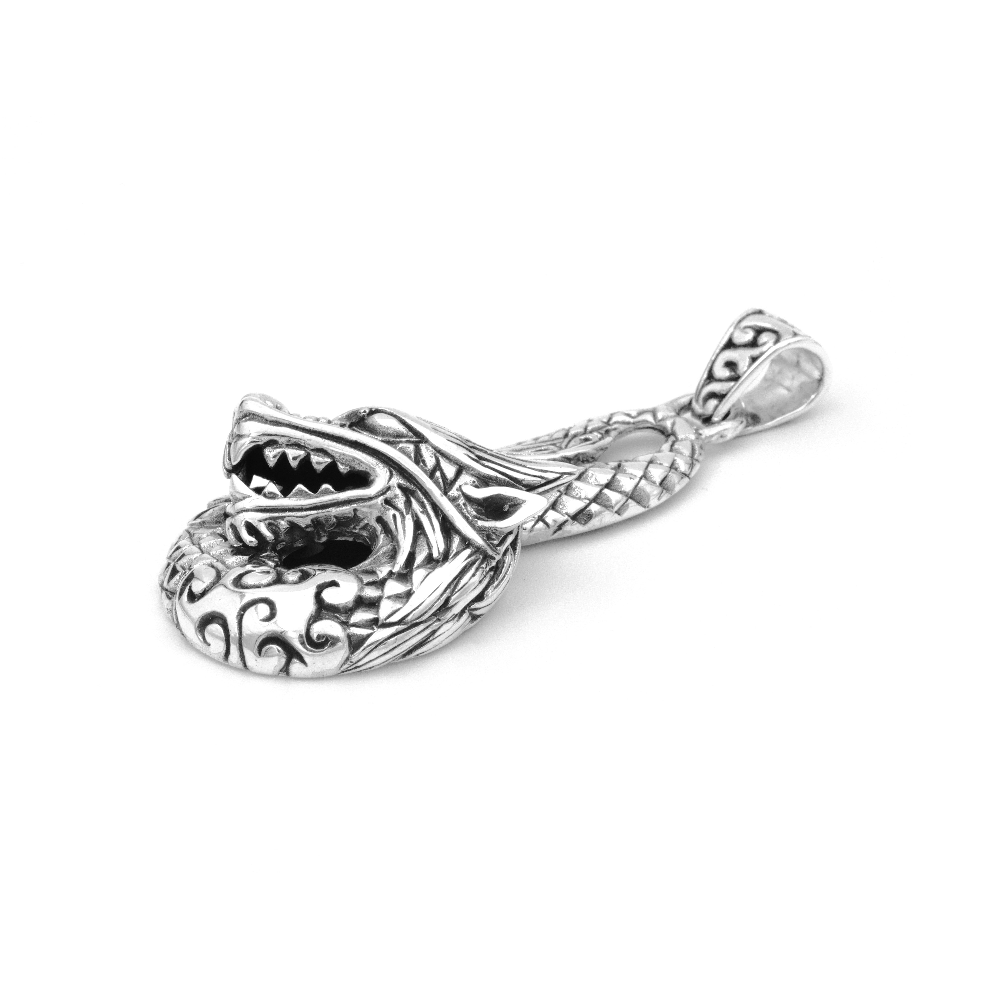 Spirit of the Dragon: Artisan Silver Pendant from Bali