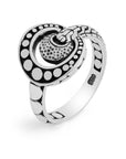 Sterling Silver Crescent Bali Ring