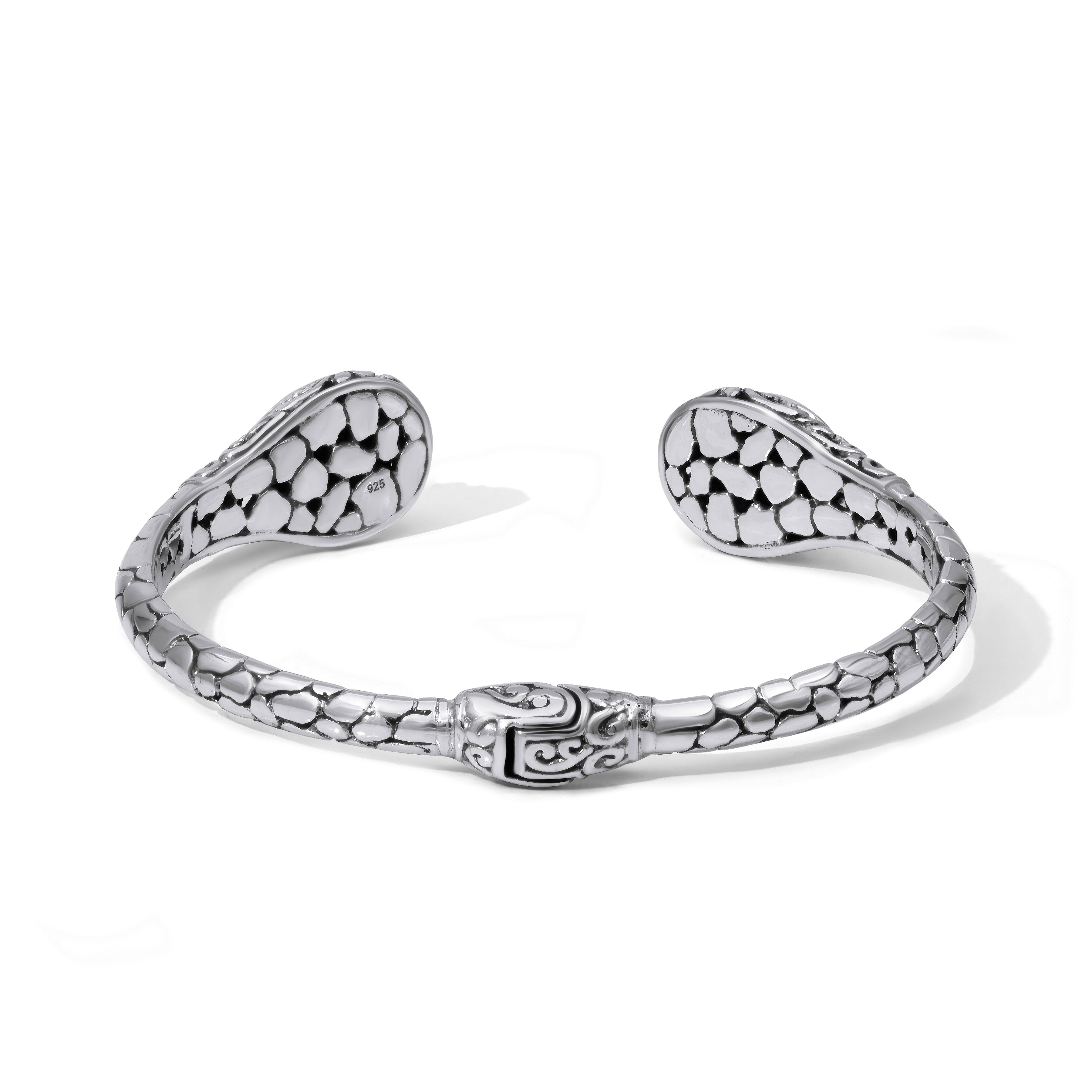 Boulder Opal Sterling Silver Bali Bangle