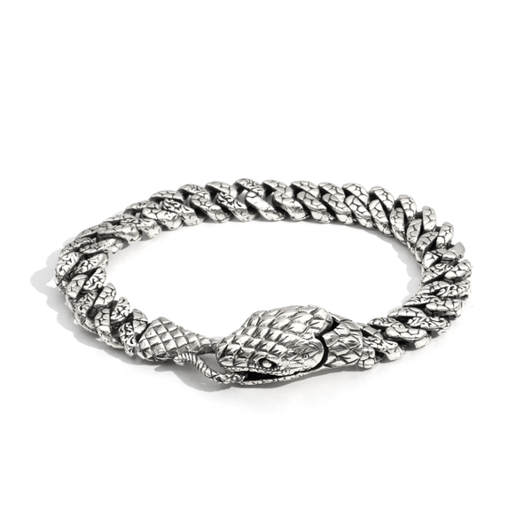 Serpent’s Path Bali Sterling Silver Textured Link Bracelet