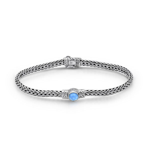 Balinese Artisan Blue Opal Sterling Silver Bracelet