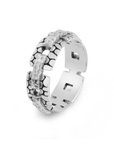 Carved Chain Balinese Band Ring, Sterling Silver