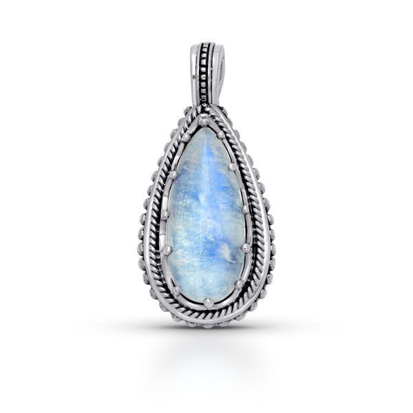 Enchanted Balinese Sterling Silver Moonstone Pendant