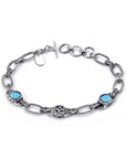 Balinese Artisan Sterling Silver and Radiant Labradorite Bracelet