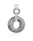 Sterling Silver Tulang Motif Bali Rounded Pendant
